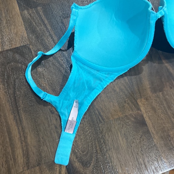Victoria's Secret blue floral lace push up bra 34DD - Picture 8 of 12
